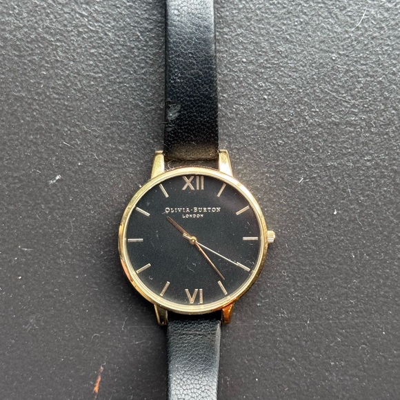 OLIVIA BURTON Black Dial Gold Trim Watch - Picture 1 of 6